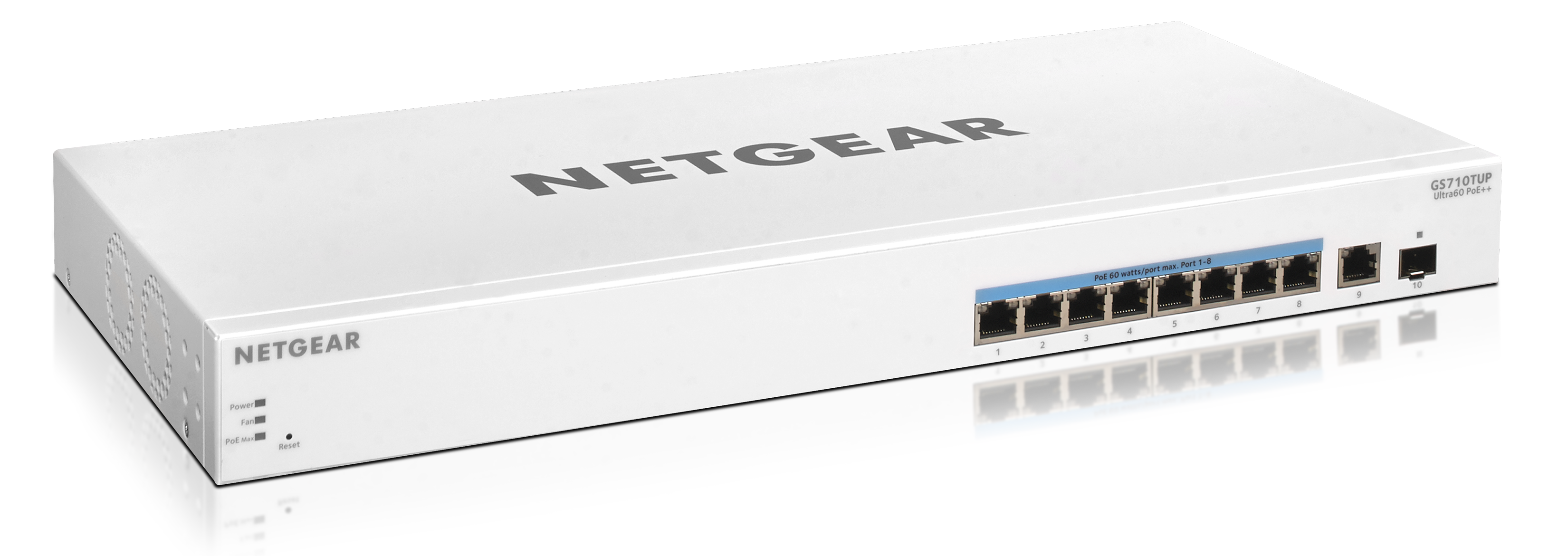 NETGEAR 10-Port Gigabit Ethernet Ultra60 PoE++ Smart Managed Pro Rackmount Switch with 1 SFP and 1 Copper Uplink and optional Insight Remote/Cloud Management (480W)
